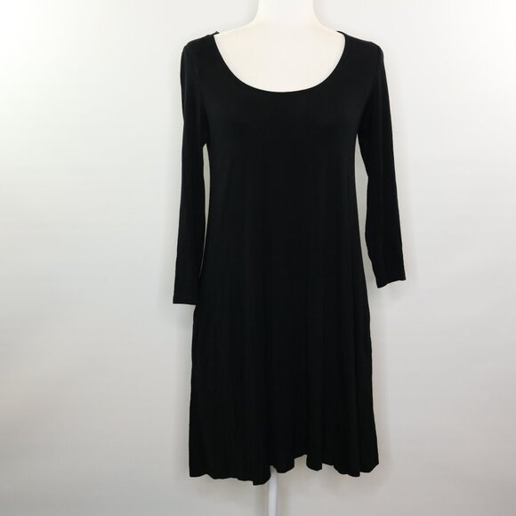 Lulus Twirl Power Black Swing Dress Stretch Soft - Picture 10 of 10